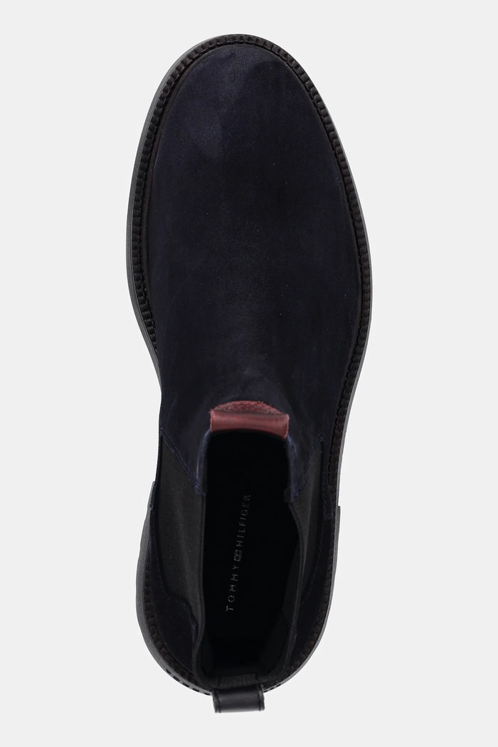 Tommy Hilfiger magasszárú cipő velúrból COMFORT LWT SDE CHELSEA sötétkék FM0FM05592