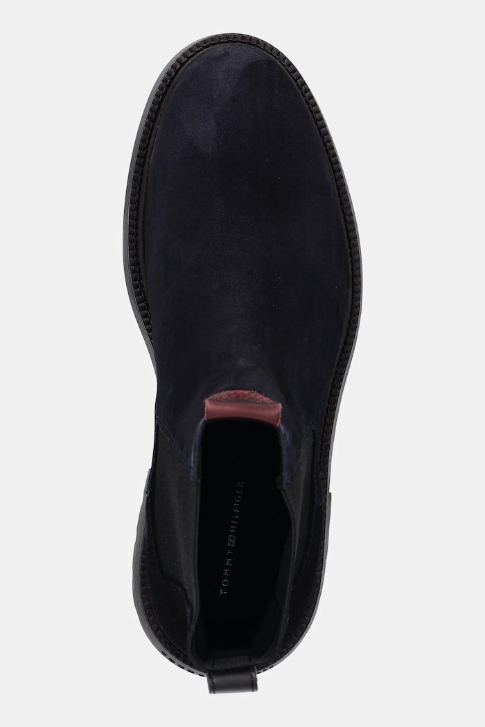 Tommy Hilfiger magasszárú cipő velúrból COMFORT LWT SDE CHELSEA sötétkék FM0FM05592