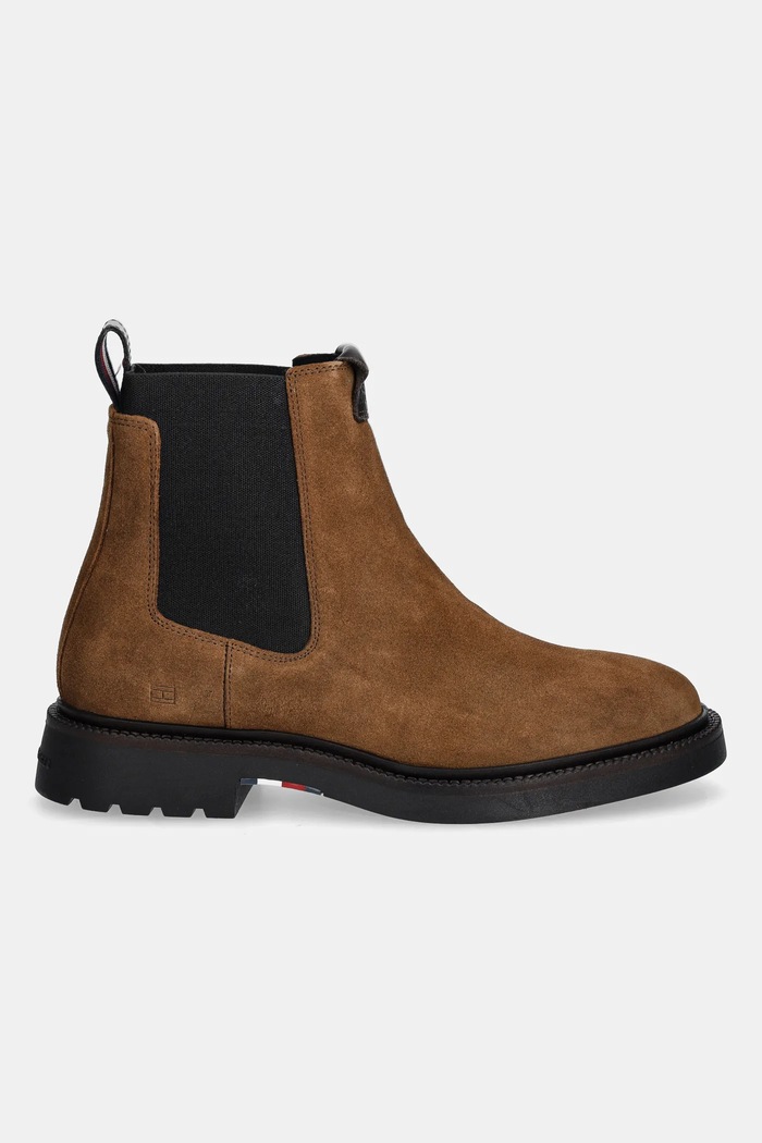 Σουέτ μπότες τσέλσι Tommy Hilfiger COMFORT LWT SDE CHELSEA FM0FM05592 καφέ AW25