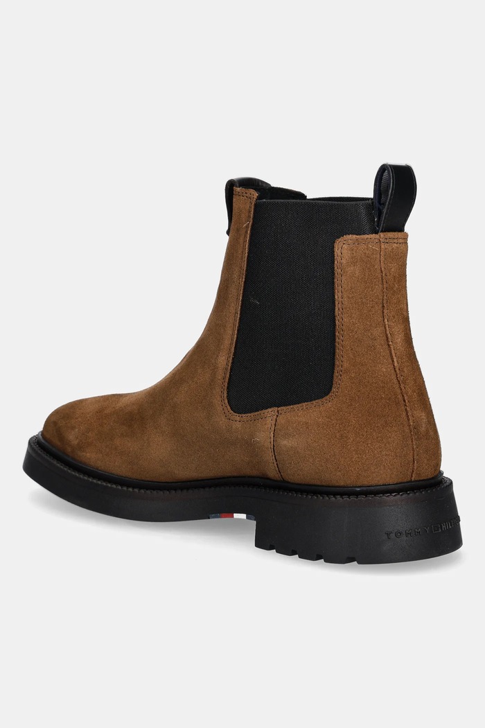 Παπούτσια Σουέτ μπότες τσέλσι Tommy Hilfiger COMFORT LWT SDE CHELSEA FM0FM05592 καφέ