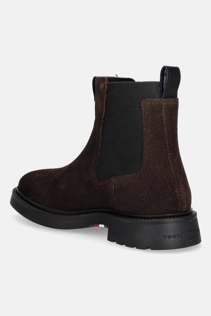 Obuwie Tommy Hilfiger sztyblety zamszowe COMFORT LWT SDE CHELSEA FM0FM05592 brązowy