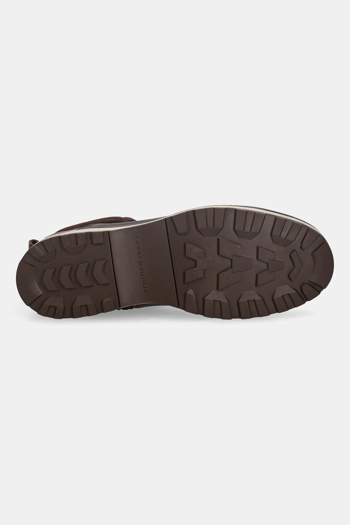 Kožená obuv Tommy Hilfiger CORPORATE W LTH LACE BOOT FM0FM05606 hnedá
