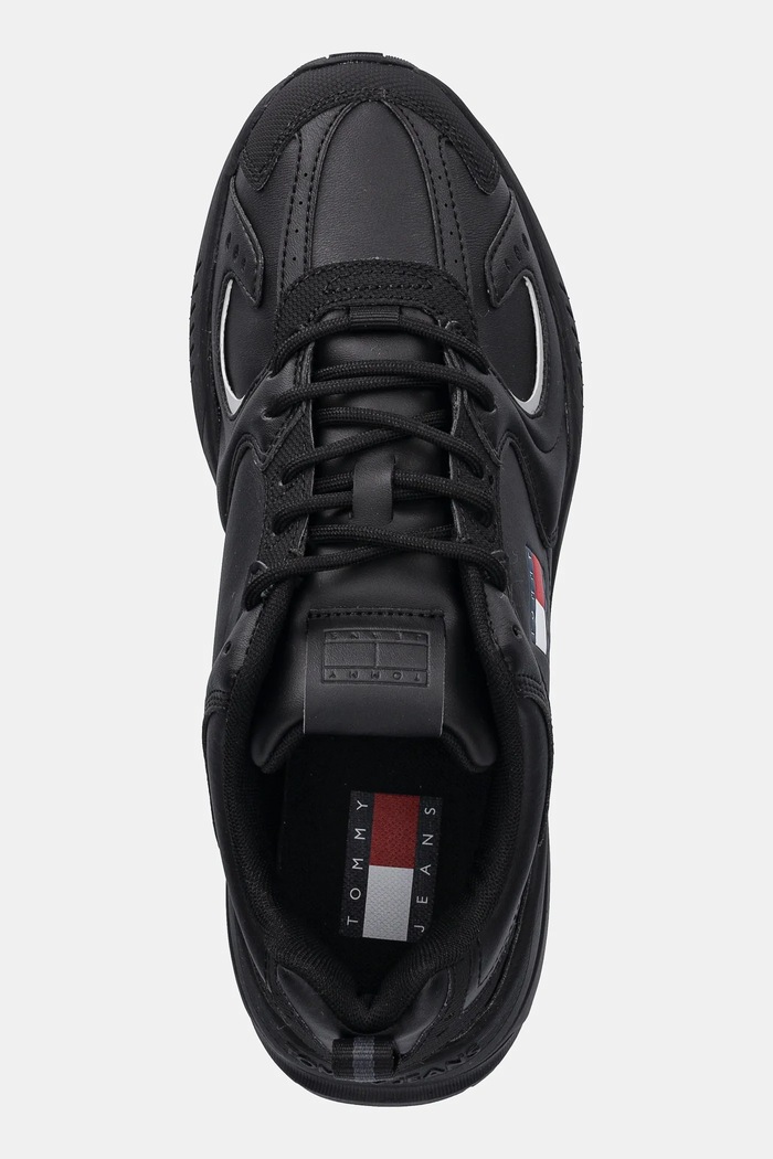 Tenisky Tommy Jeans TJM RUNNER LEATHER čierna EM0EM01621