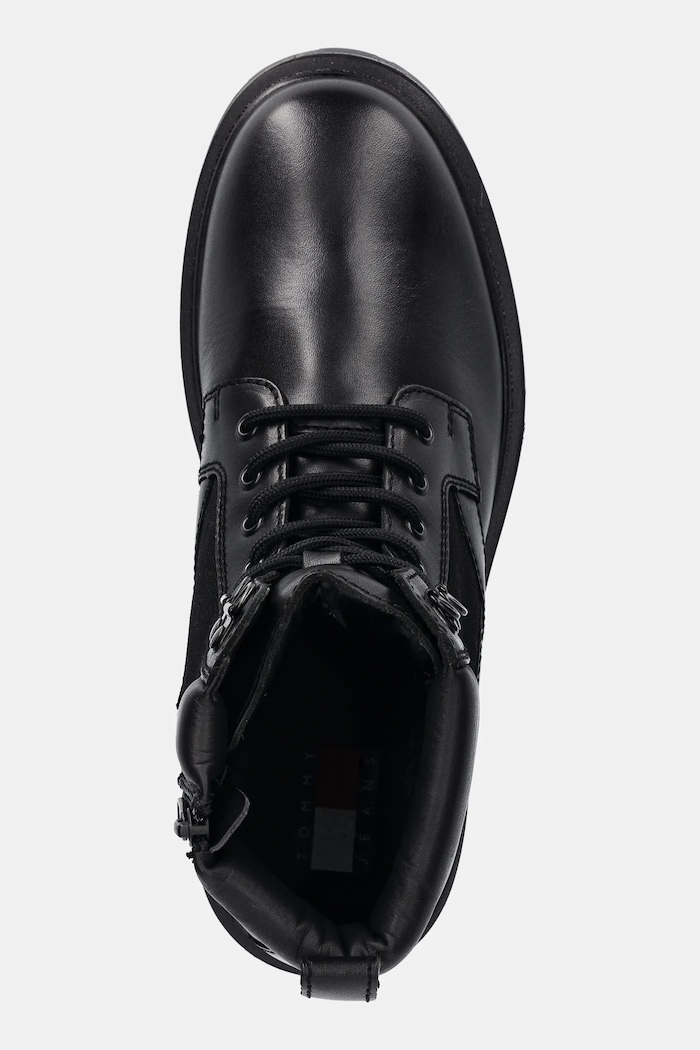Tommy Jeans magasszárú cipö TJM LACE UP HIGH fekete EM0EM01627