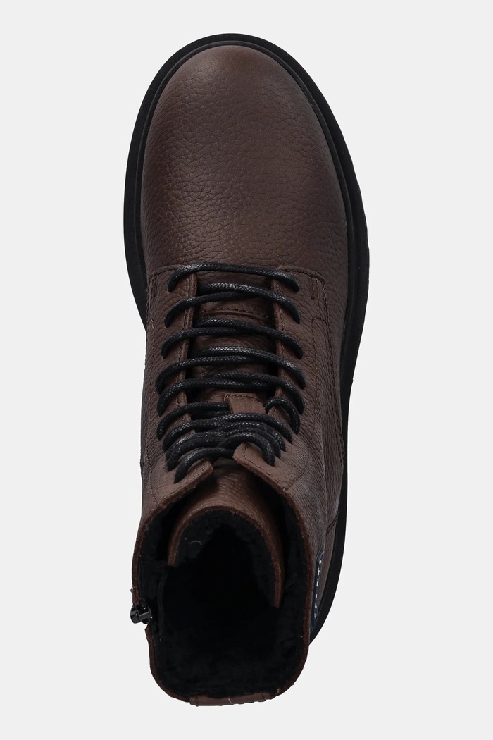 Kožená obuv Tommy Jeans TJM LACE UP TUMBLED HIGH hnedá EM0EM01631