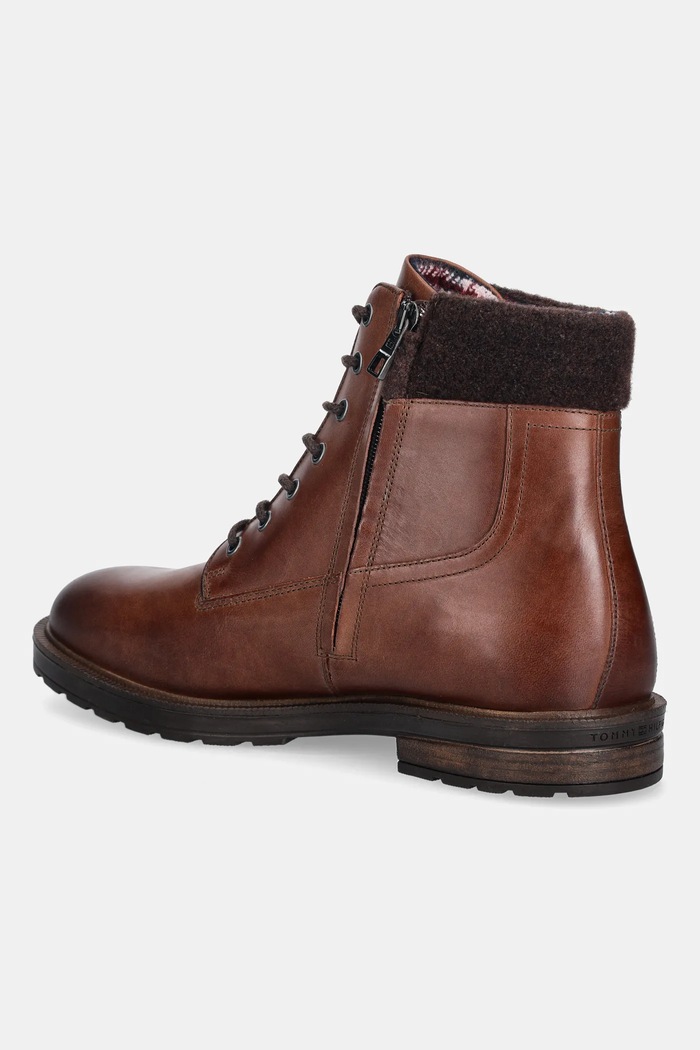Obuv Kožené členkové topánky Tommy Hilfiger CLEATED HILFIGER W LTH BOOT FM0FM05562 hnedá