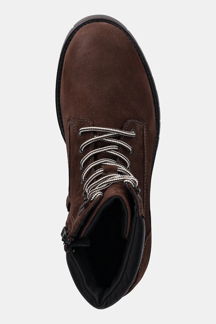 Tommy Hilfiger buty wysokie skórzane FLEX TH OUTDOOR W NBK BOOT brązowy FM0FM05563