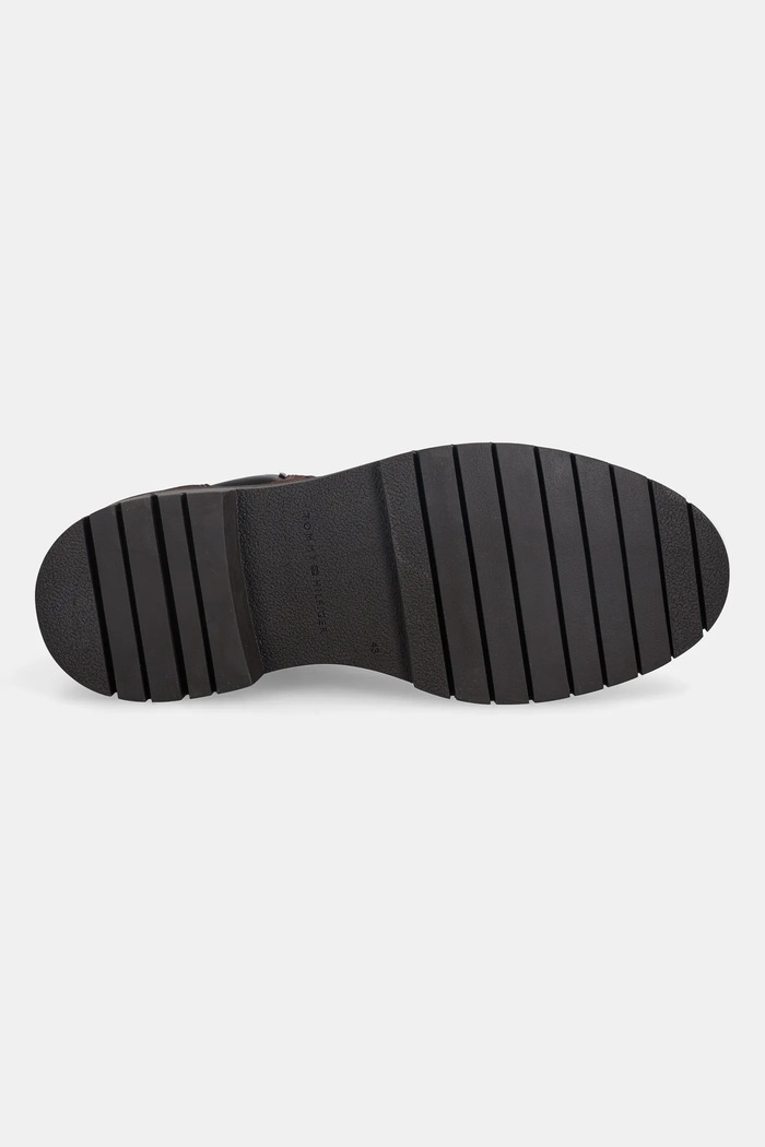 Tommy Hilfiger buty wysokie skórzane FLEX TH OUTDOOR W NBK BOOT FM0FM05563 brązowy