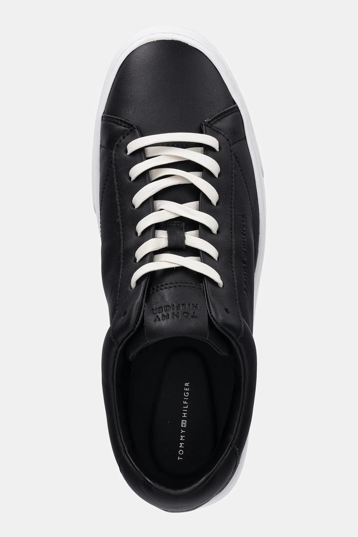 Кожени маратонки Tommy Hilfiger PREMIUM DRESS CUPSOLE LTH черен FM0FM05572