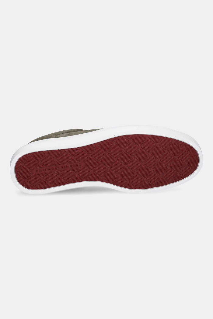 Semišové tenisky Tommy Hilfiger PREMIUM DRESS CUPSOLE SUEDE FM0FM05573 zelená