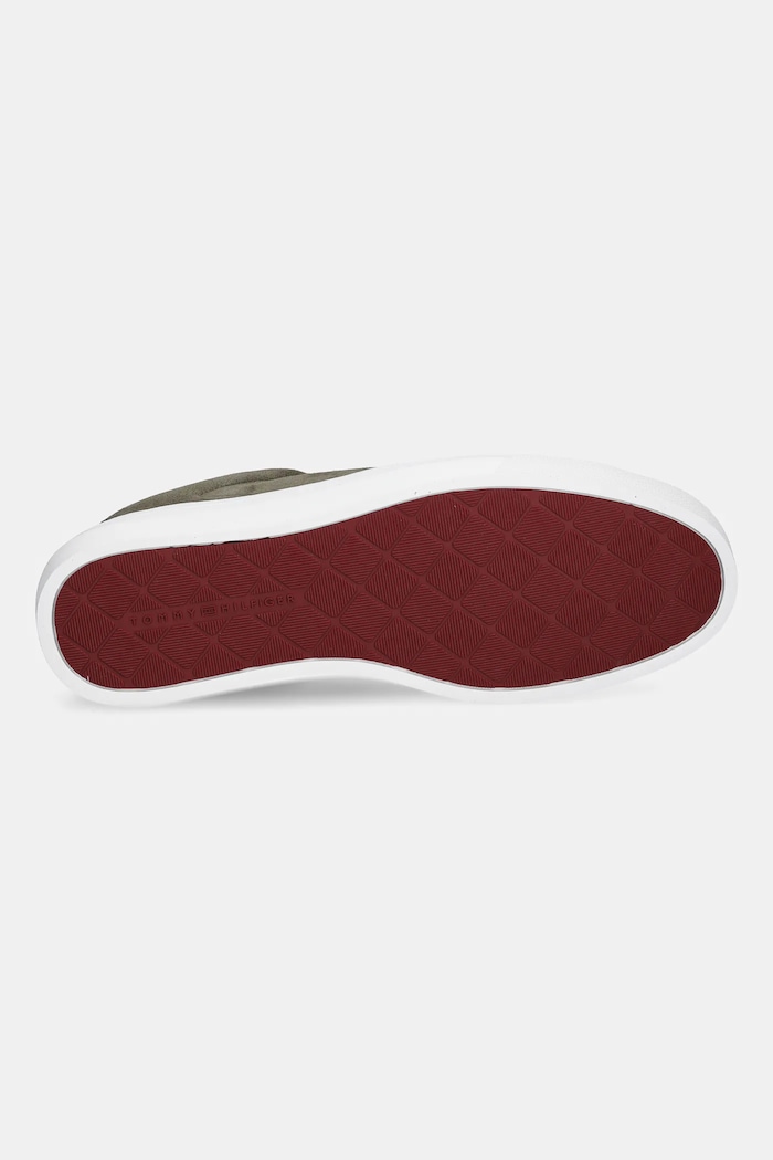 Semišové tenisky Tommy Hilfiger PREMIUM DRESS CUPSOLE SUEDE FM0FM05573 zelená