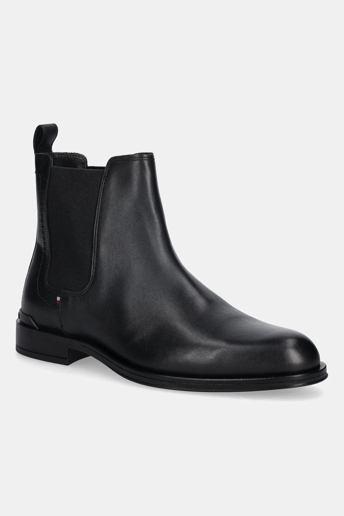Tommy Hilfiger sztyblety skórzane CORPORATE HILFIGER LTH CHESLEA skóra licowa czarny FM0FM05578