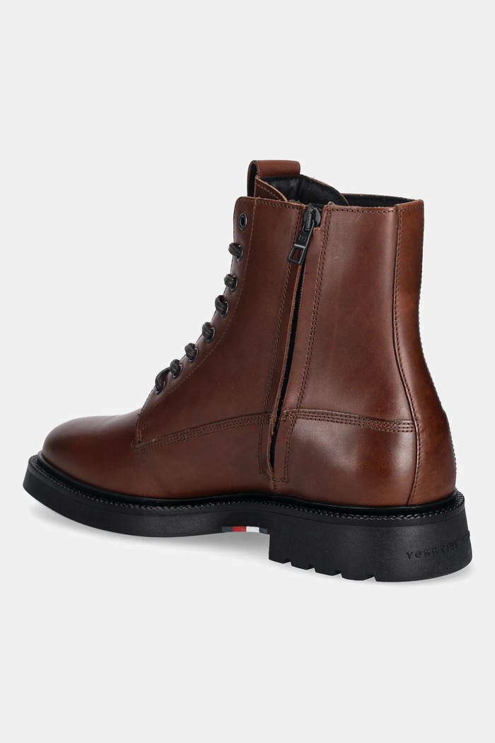 Încălțăminte Tommy Hilfiger cizme înalte din piele HILFIGER COMFORT LWT LTH BOOT FM0FM05593 maro