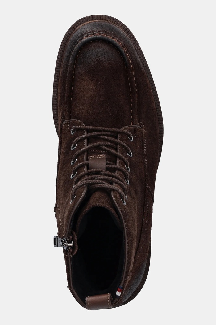 Σουέτ παπούτσια Tommy Hilfiger CLEATED HILFIGER W SDE MOC BOOT καφέ FM0FM05599