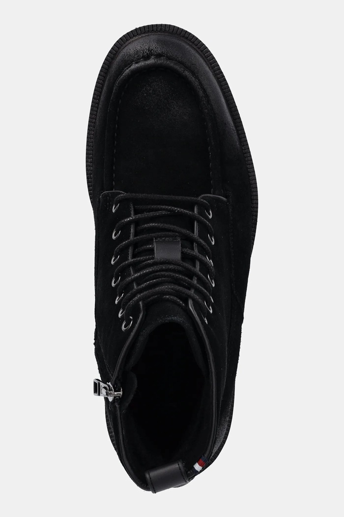 Tommy Hilfiger buty zamszowe CLEATED HILFIGER W SDE MOC BOOT czarny FM0FM05599