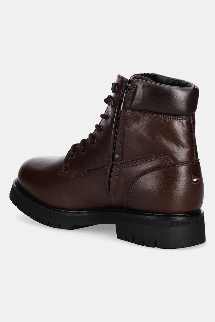 Obutev Usnjeni piščančki Tommy Hilfiger FLEX TH OUTDOOR RS LTH BOOT FM0FM05600 rjava