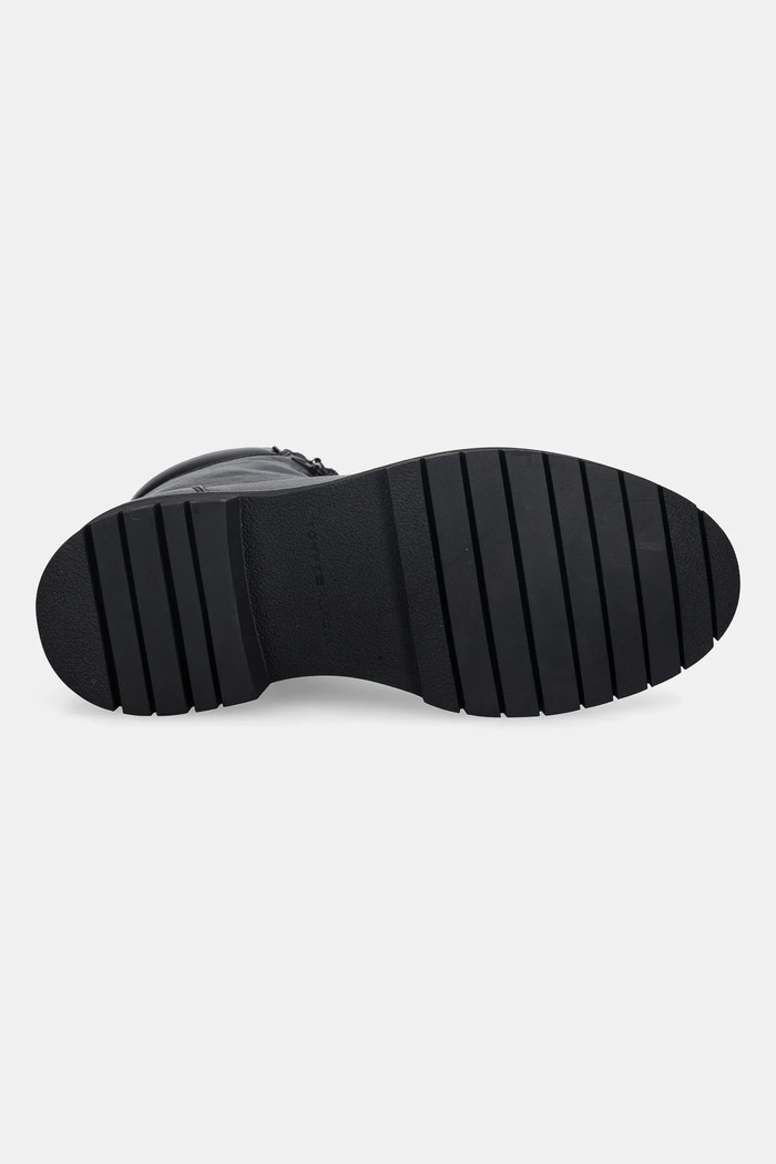 Kožené členkové topánky Tommy Hilfiger FLEX TH OUTDOOR RS LTH BOOT FM0FM05600 čierna