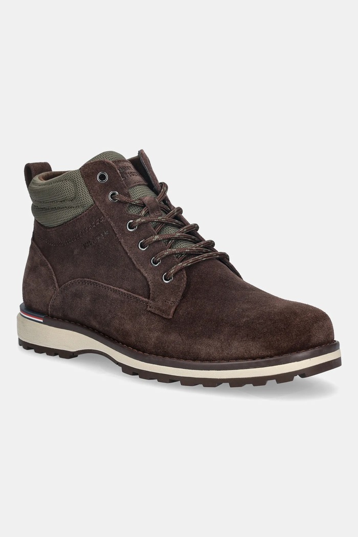 Tommy Hilfiger buty skórzane CORPORATE W SUEDE LACE BOOT skóra zamszowa brązowy FM0FM05605