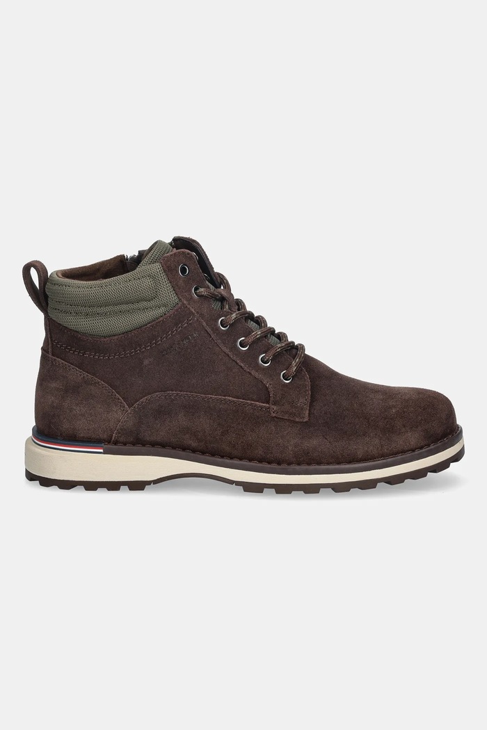 Tommy Hilfiger buty skórzane CORPORATE W SUEDE LACE BOOT FM0FM05605 brązowy NC25