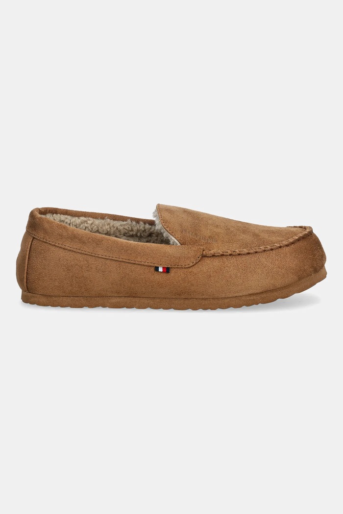 Tommy Hilfiger kapcie HILFIGER M SDE DRIVER HOUSE SHOE FM0FM05617 brązowy AW25