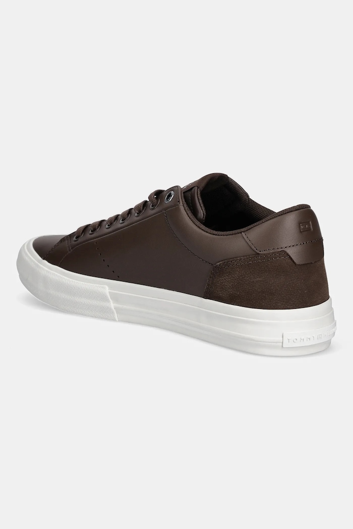 Obuwie Tommy Hilfiger sneakersy skórzane TH HI VULC LTH STREET FM0FM05626 brązowy