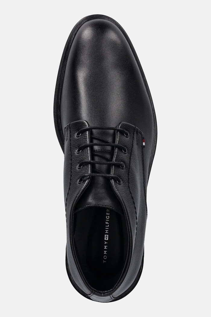 Tommy Hilfiger ghete de piele CORPORATE HILFIGER LTH BOOT negru FM0FM05697