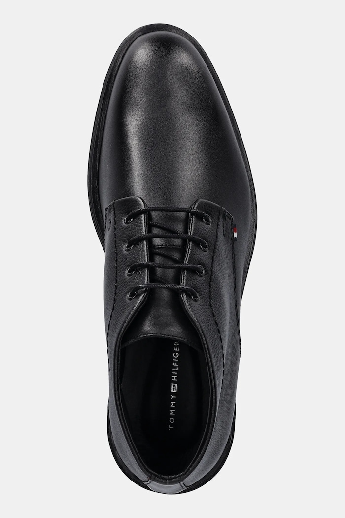 Tommy Hilfiger ghete de piele CORPORATE HILFIGER LTH BOOT negru FM0FM05697