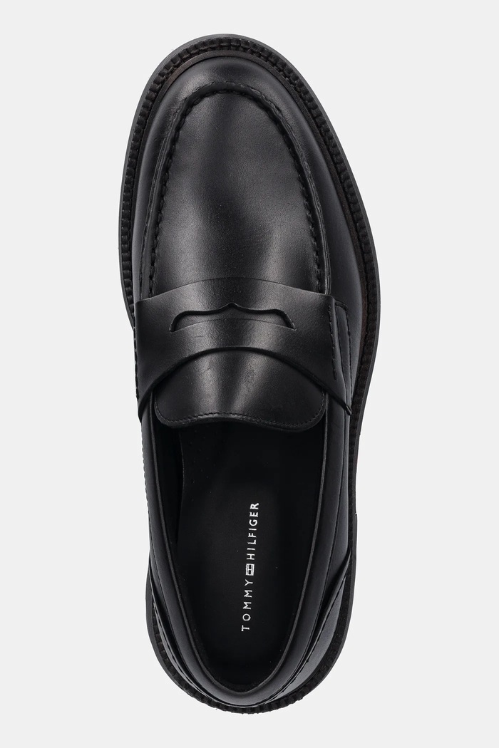 Кожени мокасини Tommy Hilfiger HILFIGER COMFORT LWT LTH LOAFER черен FM0FM05698