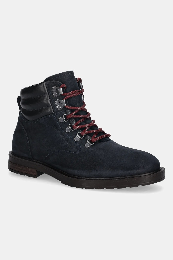 Tommy Hilfiger pantofi din nubuc CLEATED HILFIGER WRM HOOK BOOT casual bleumarin FM0FM05699