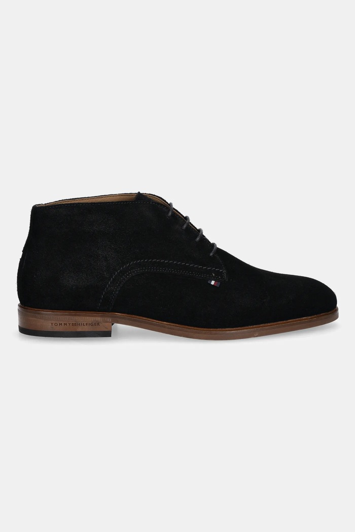 Semišové členkové topánky Tommy Hilfiger HILFIGER DRESS SUEDE BOOT FM0FM05726 čierna AW25