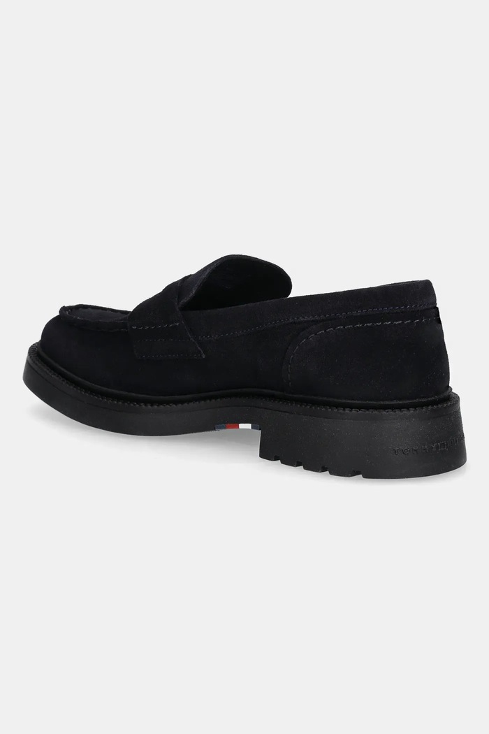 Obutev Mokasini iz semiša Tommy Hilfiger HILFIGER COMFORT LWT SDE LOAFER FM0FM05727 mornarsko modra