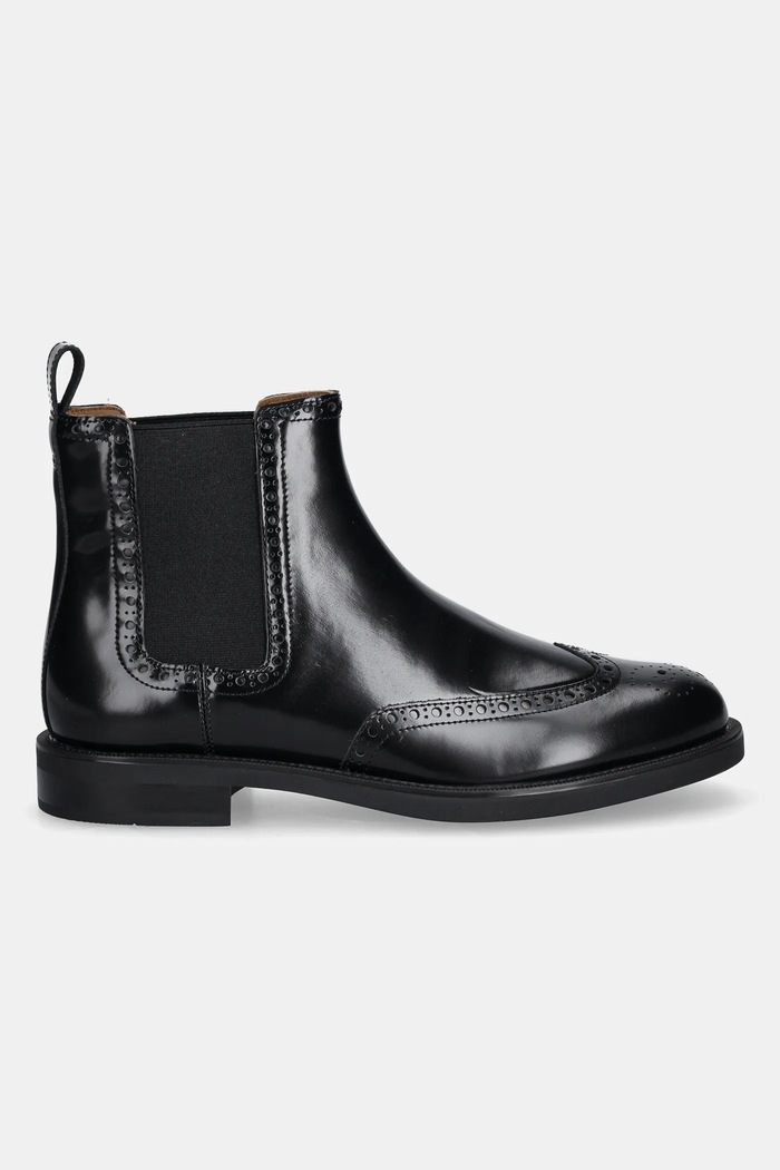 Usnjeni chelsea Tommy Hilfiger HILFIGER VOGUE LTH A BROGUE BOOT FM0FM05765 črna AW25