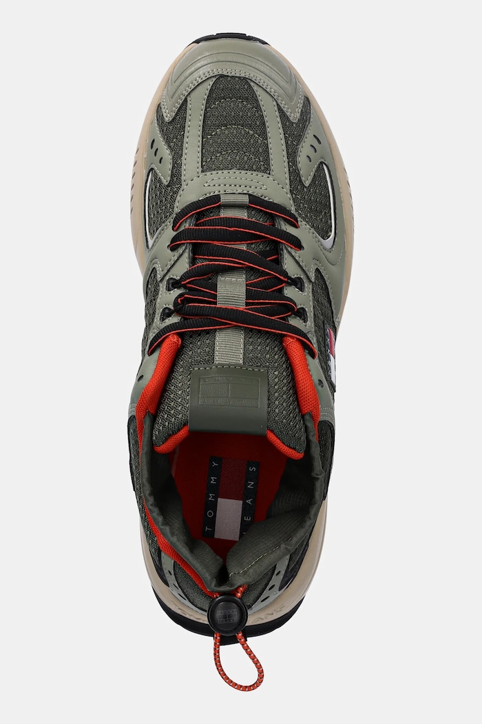 Tommy Jeans sneakers TJM RUNNER MIX MATERIAL verde EM0EM01620