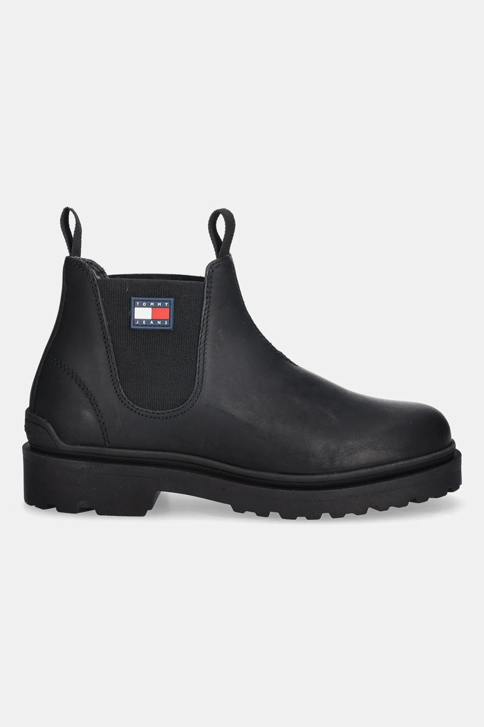Kožené boty Tommy Jeans TJM CHELSEA LEATHER EM0EM01630 černá NC25