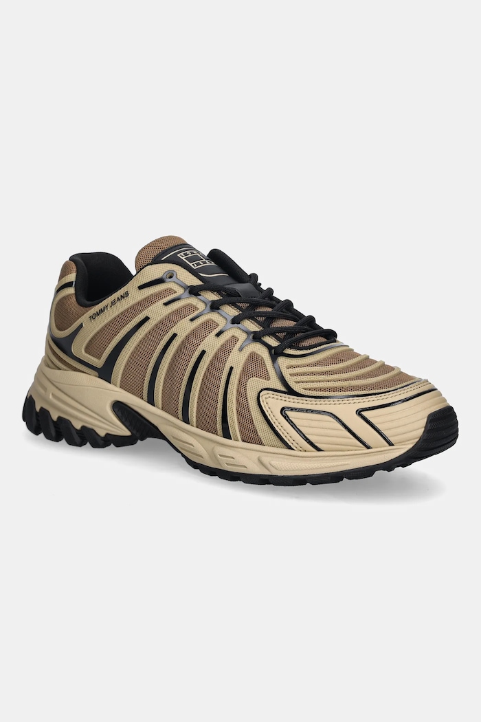 Tenisky Tommy Jeans TJM OUTDOOR RUNNER TECH. textilný béžová EM0EM01640