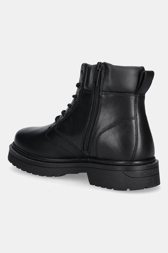 Obuv Kožené zimné topánky Tommy Jeans TJM LACE UP BOOT EM0EM01706 čierna