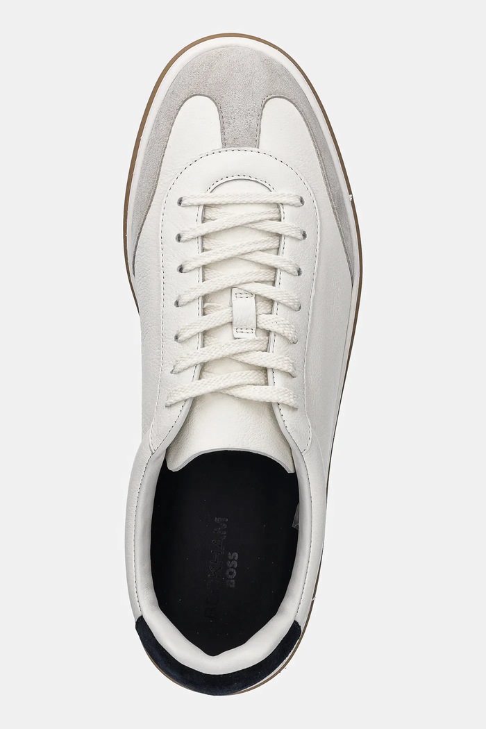 Kožené tenisky BOSS BECKHAM X BOSS biela 50549408.120