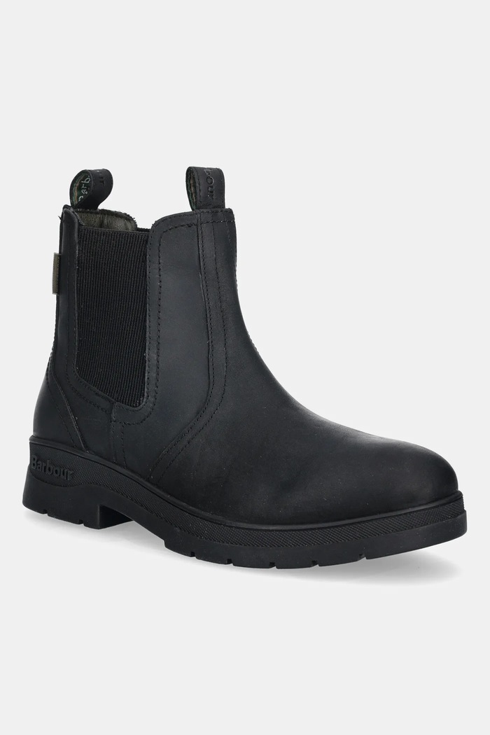 Barbour stivaletti chelsea in pelle Turnbull non isolato nero MFO0817BK11