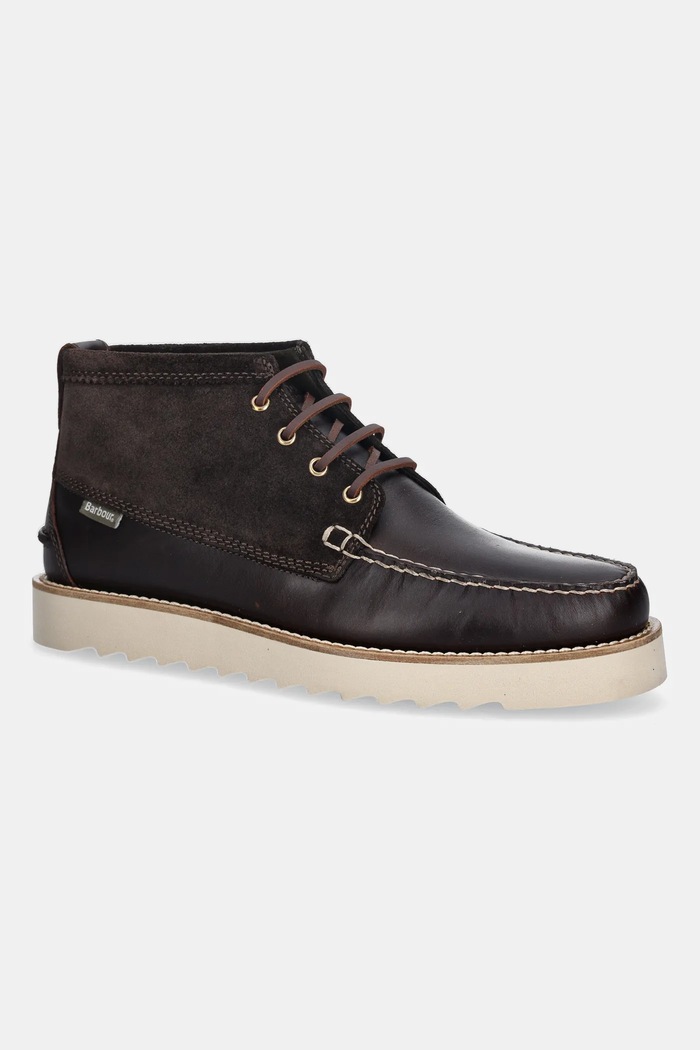 Δερμάτινα παπούτσια Barbour Hadston λείο δέρμα καφέ MFO0822BR35