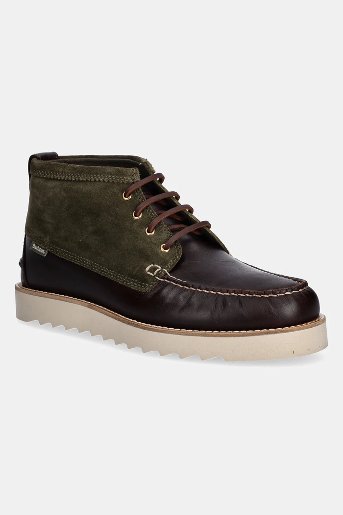 Kožené vysoké topánky Barbour Hadston usňová koža hnedá MFO0822OL32