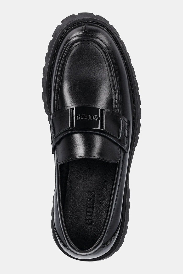 Guess bőr mokaszin GORIZIA II fekete FMTGOR.LEA14.BLACK
