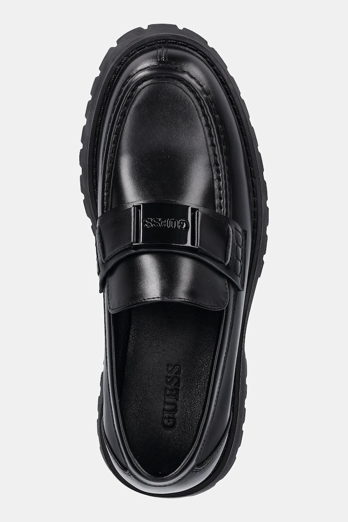 Guess bőr mokaszin GORIZIA II fekete FMTGOR.LEA14.BLACK
