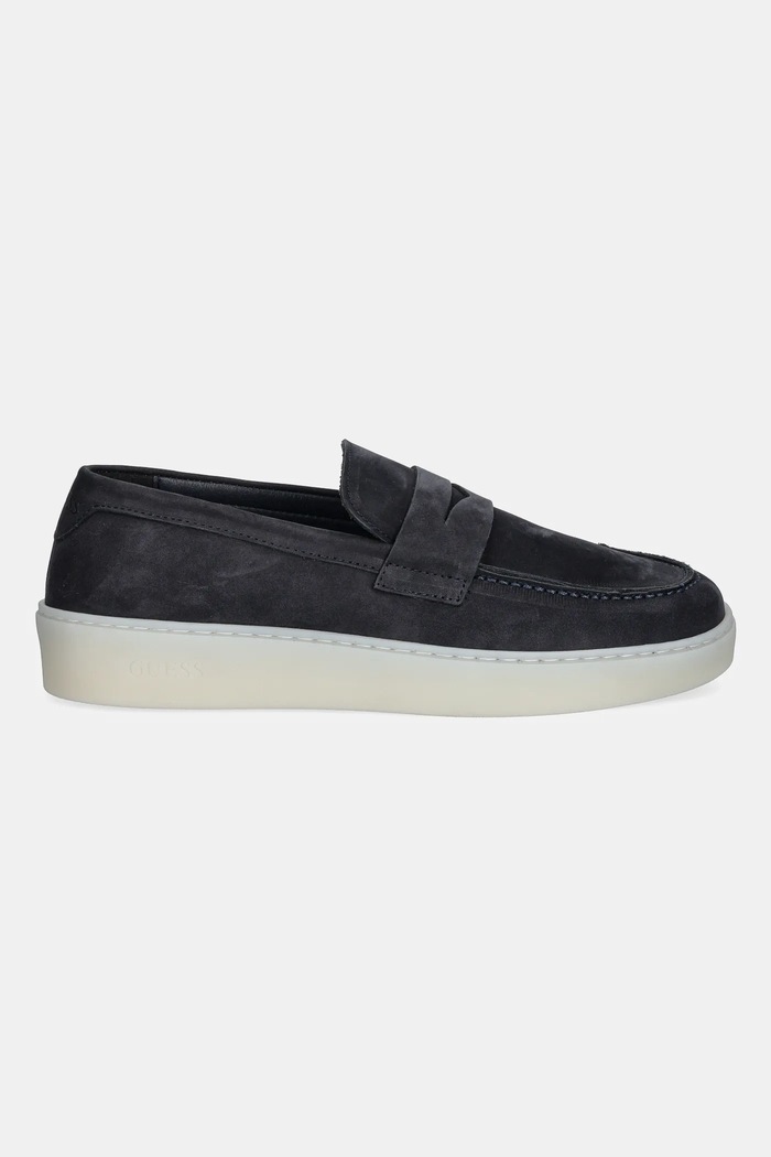 Guess mocasini din nubuc RICKY MOC FMTRIC.LEA14.BLUE bleumarin AW25