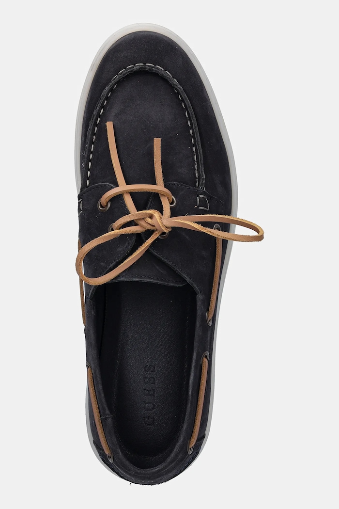 Nubukové mokasíny Guess ROB tmavomodrá FMTROB.LEA14.BLUE