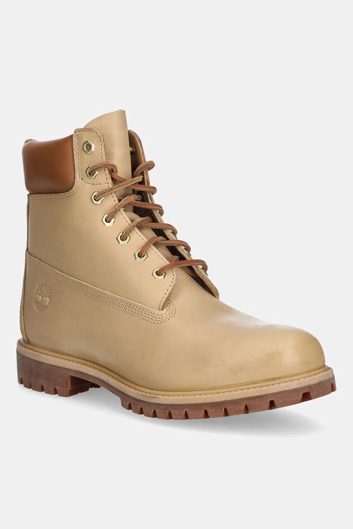 Kožené trapery Timberland Premium 6 In Lace Waterproof přírodní kůže béžová TB0A2P6WEN21