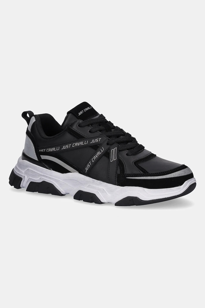 Just Cavalli sneakersy skóra zamszowa czarny 79QA3SH5ZPB66899