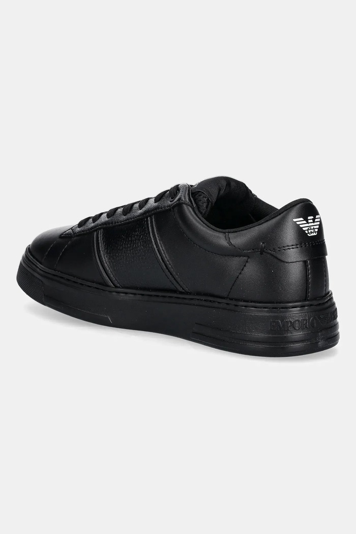 Cipők Emporio Armani bőr sportcipő EM003701.AF18017.MC005 fekete