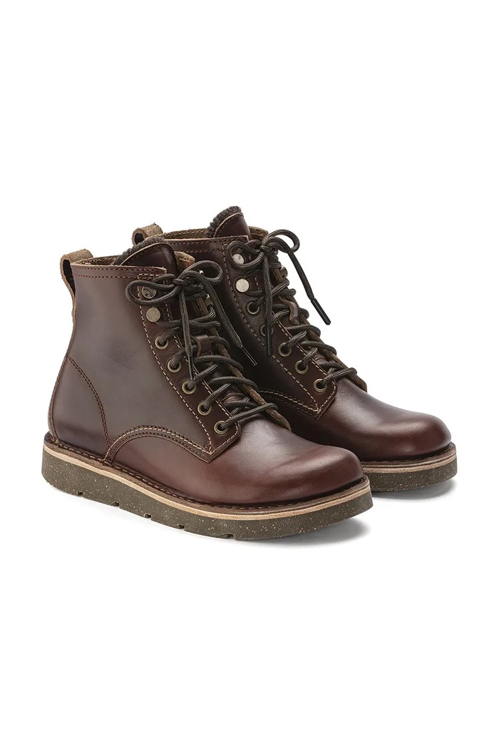 Παπούτσια Δερμάτινα παπούτσια Birkenstock Birmingham Lace Mid M 1023698 καφέ