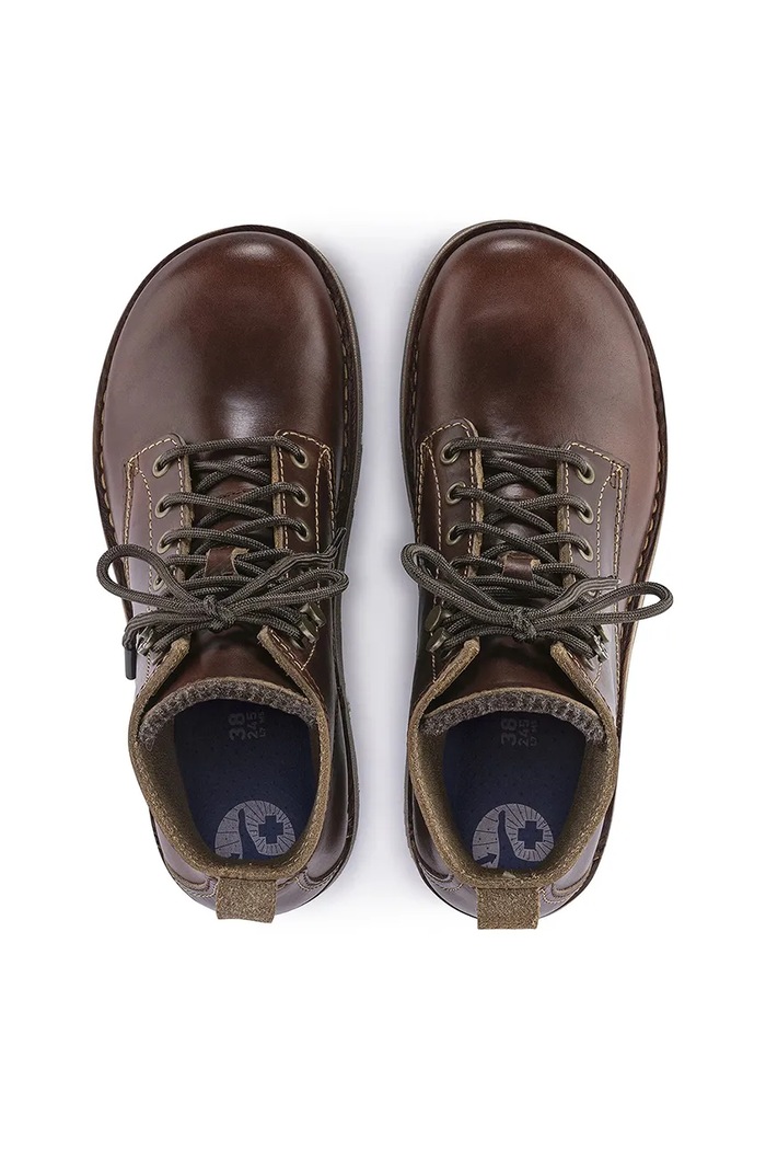 Δερμάτινα παπούτσια Birkenstock Birmingham Lace Mid M καφέ 1023698