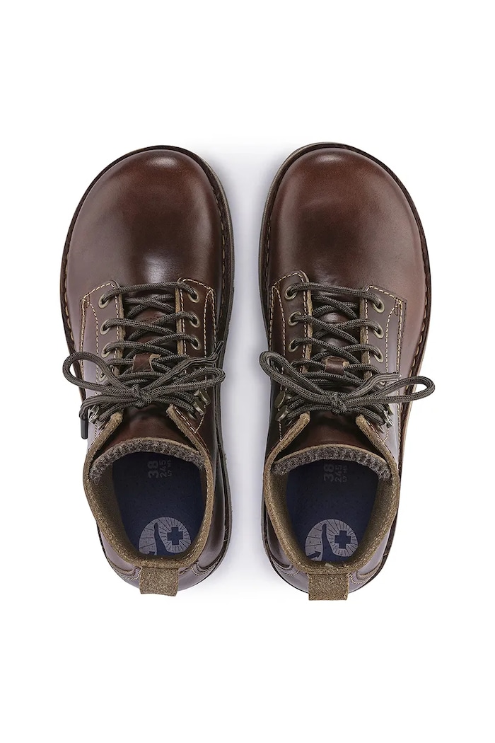 Δερμάτινα παπούτσια Birkenstock Birmingham Lace Mid M καφέ 1023698
